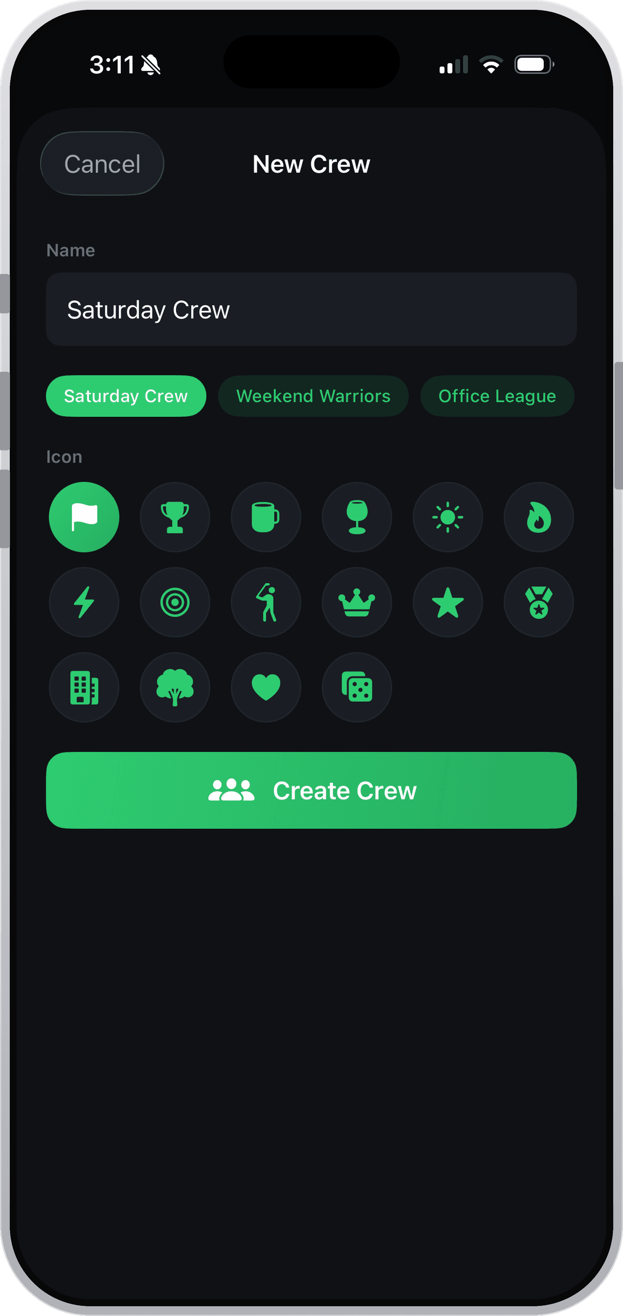 Create your golf crew